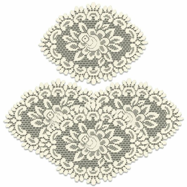 Heritage Lace 12 x 16 in. Rose Doily - Ecru - Set of 4 56672E-S